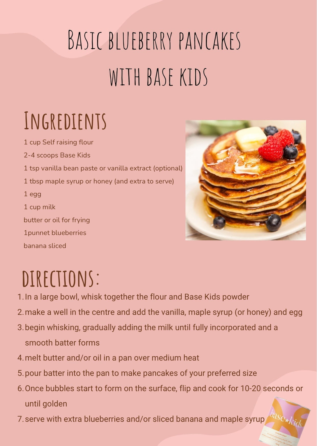 Blueberry pancakes with Base Kids