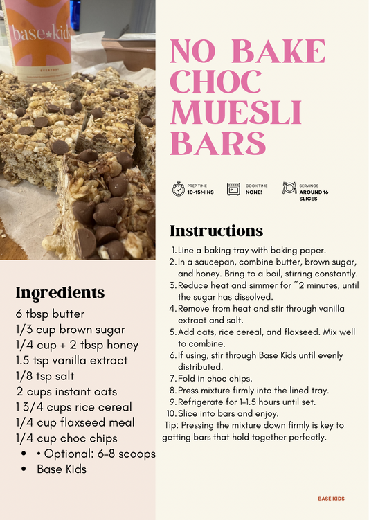 No-bake choc-chip muesli bars