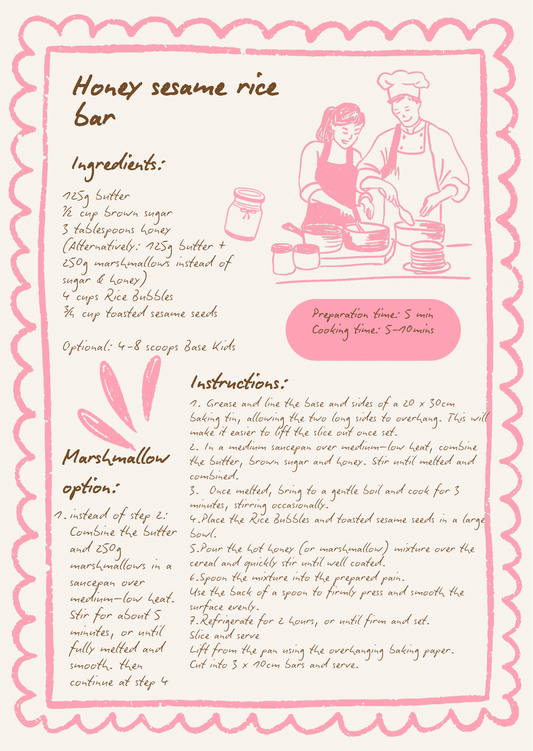 Honey sesame rice bars